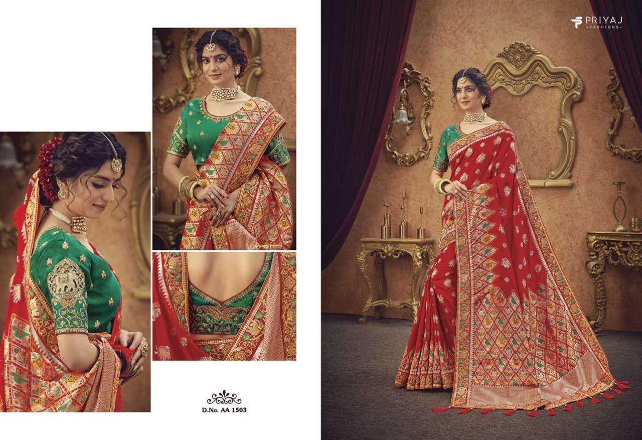 RAJGHARANA BY PRIYAJ FASHION 1503 TO 1514 SERIES INDIAN TRADITIONAL WEAR COLLECTION BEAUTIFUL STYLISH FANCY COLORFUL PARTY WEAR & OCCASIONAL WEAR SILK SAREES AT WHOLESALE PRICE