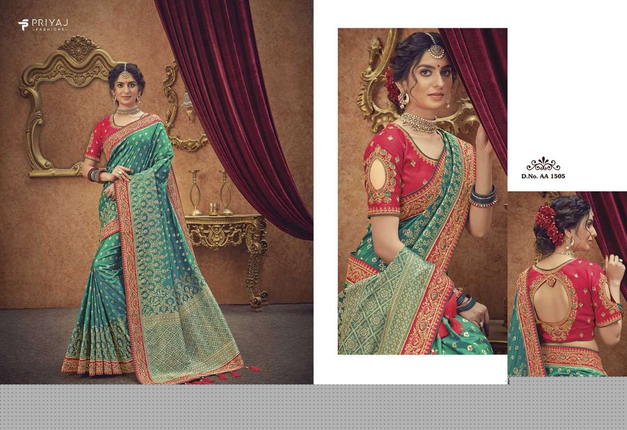 RAJGHARANA BY PRIYAJ FASHION 1503 TO 1514 SERIES INDIAN TRADITIONAL WEAR COLLECTION BEAUTIFUL STYLISH FANCY COLORFUL PARTY WEAR & OCCASIONAL WEAR SILK SAREES AT WHOLESALE PRICE