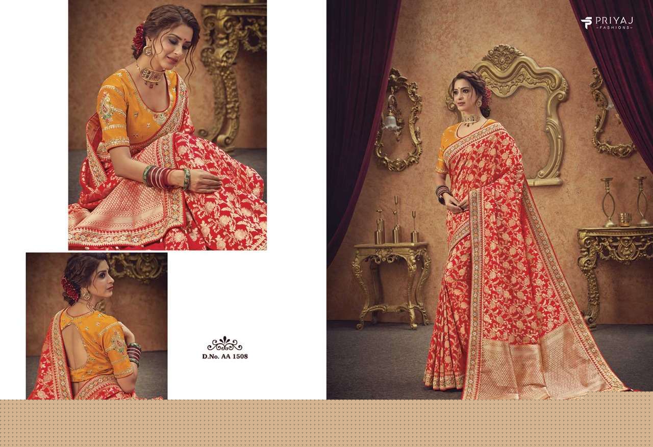 RAJGHARANA BY PRIYAJ FASHION 1503 TO 1514 SERIES INDIAN TRADITIONAL WEAR COLLECTION BEAUTIFUL STYLISH FANCY COLORFUL PARTY WEAR & OCCASIONAL WEAR SILK SAREES AT WHOLESALE PRICE