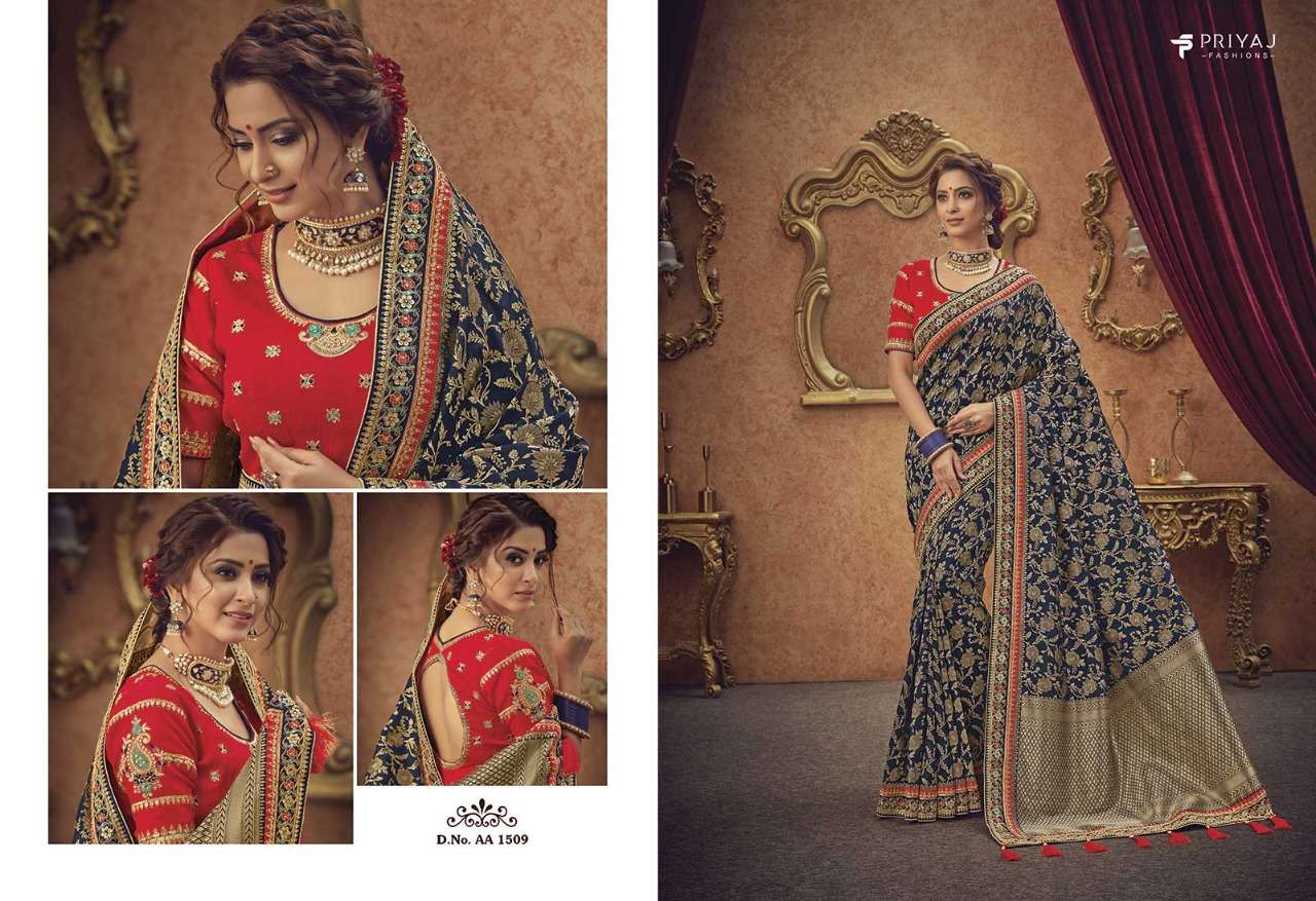 RAJGHARANA BY PRIYAJ FASHION 1503 TO 1514 SERIES INDIAN TRADITIONAL WEAR COLLECTION BEAUTIFUL STYLISH FANCY COLORFUL PARTY WEAR & OCCASIONAL WEAR SILK SAREES AT WHOLESALE PRICE