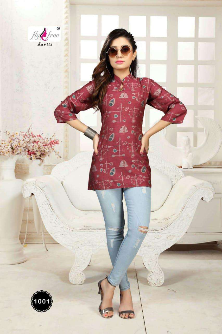 PANTALOON BY FLY FREE 1001 TO 1006 SERIES DESIGNER STYLISH FANCY COLORFUL BEAUTIFUL PARTY WEAR & ETHNIC WEAR COLLECTION HEAVY MUSLIN PRINT TOPS AT WHOLESALE PRICE