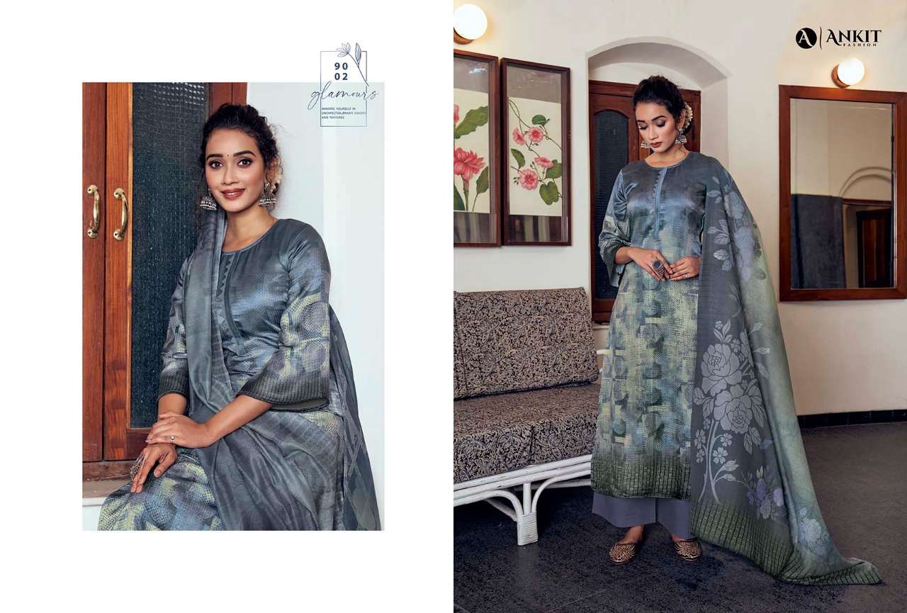 AAHANA BY ANKIT FASHION 9001 TO 9006 SERIES BEAUTIFUL SUITS COLORFUL STYLISH FANCY CASUAL WEAR & ETHNIC WEAR PURE COTTON SATIN DIGITAL PRINT WITH WORK DRESSES AT WHOLESALE PRICE