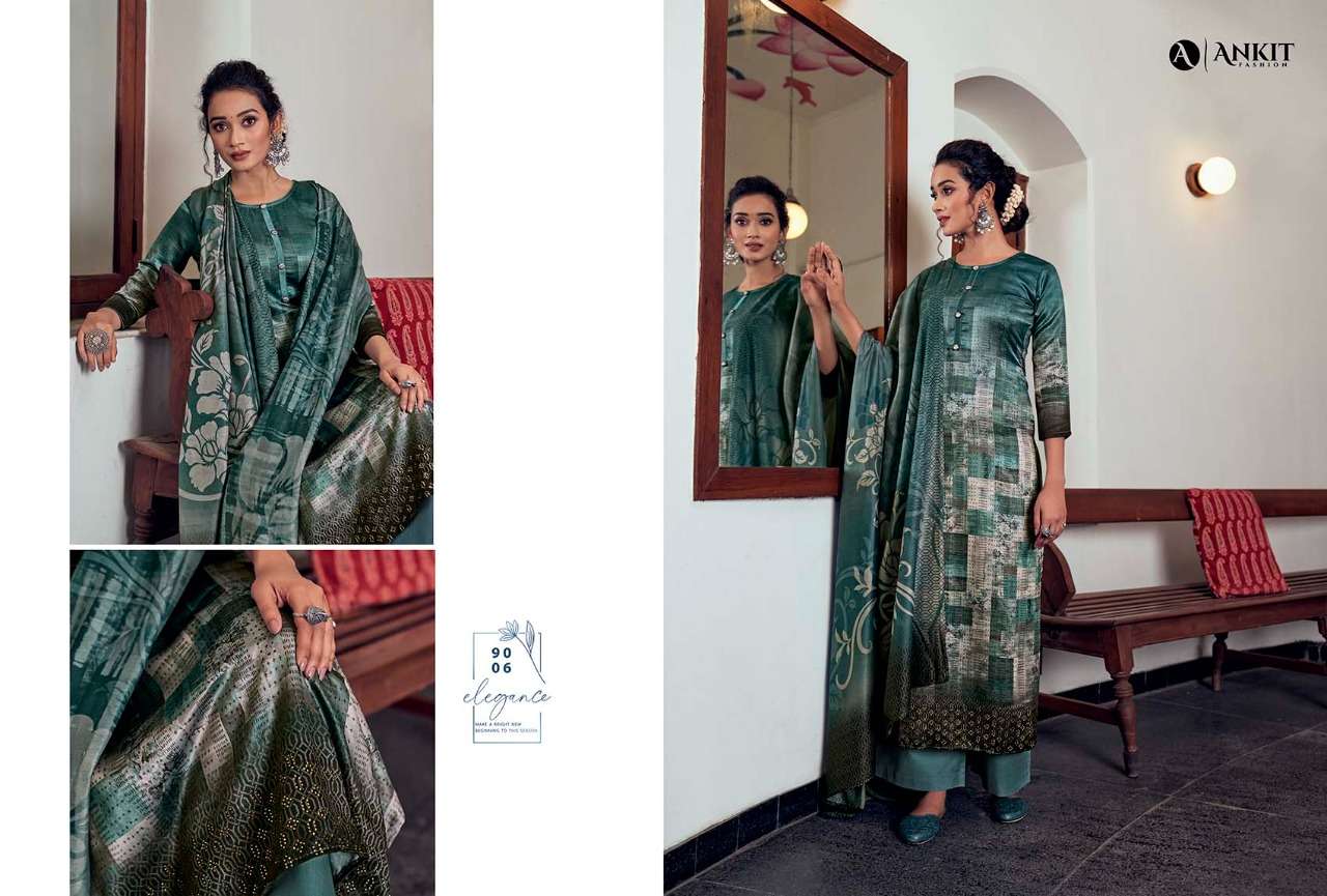 AAHANA BY ANKIT FASHION 9001 TO 9006 SERIES BEAUTIFUL SUITS COLORFUL STYLISH FANCY CASUAL WEAR & ETHNIC WEAR PURE COTTON SATIN DIGITAL PRINT WITH WORK DRESSES AT WHOLESALE PRICE
