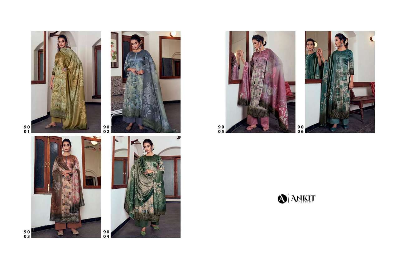 AAHANA BY ANKIT FASHION 9001 TO 9006 SERIES BEAUTIFUL SUITS COLORFUL STYLISH FANCY CASUAL WEAR & ETHNIC WEAR PURE COTTON SATIN DIGITAL PRINT WITH WORK DRESSES AT WHOLESALE PRICE