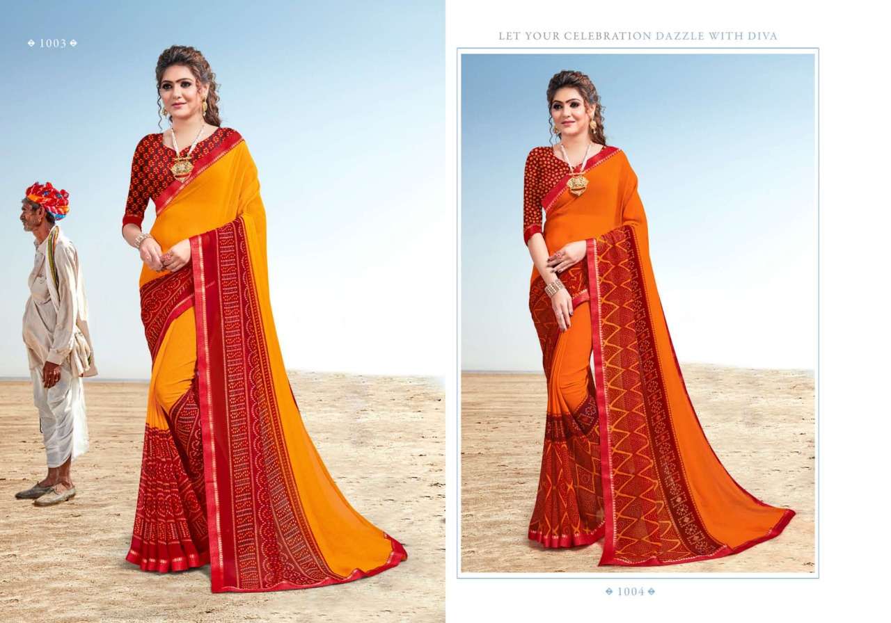 TANISHKA BY MANSAROVER 1001 TO 1008 SERIES INDIAN TRADITIONAL WEAR COLLECTION BEAUTIFUL STYLISH FANCY COLORFUL PARTY WEAR & OCCASIONAL WEAR GEORGETTE PRINT SAREES AT WHOLESALE PRICE