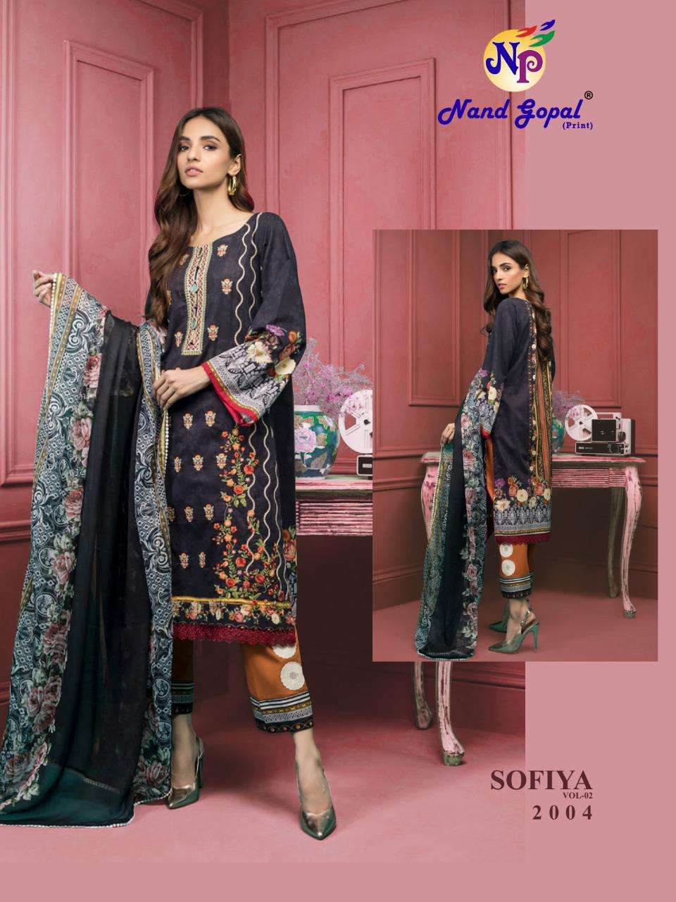 SOFIYA VOL-2 BY NAND GOPAL PRINTS 2001 TO 2010 SERIES BEAUTIFUL SUITS COLORFUL STYLISH FANCY CASUAL WEAR & ETHNIC WEAR PURE COTTON PRINT DRESSES AT WHOLESALE PRICE