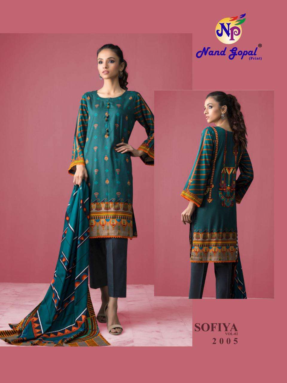 SOFIYA VOL-2 BY NAND GOPAL PRINTS 2001 TO 2010 SERIES BEAUTIFUL SUITS COLORFUL STYLISH FANCY CASUAL WEAR & ETHNIC WEAR PURE COTTON PRINT DRESSES AT WHOLESALE PRICE