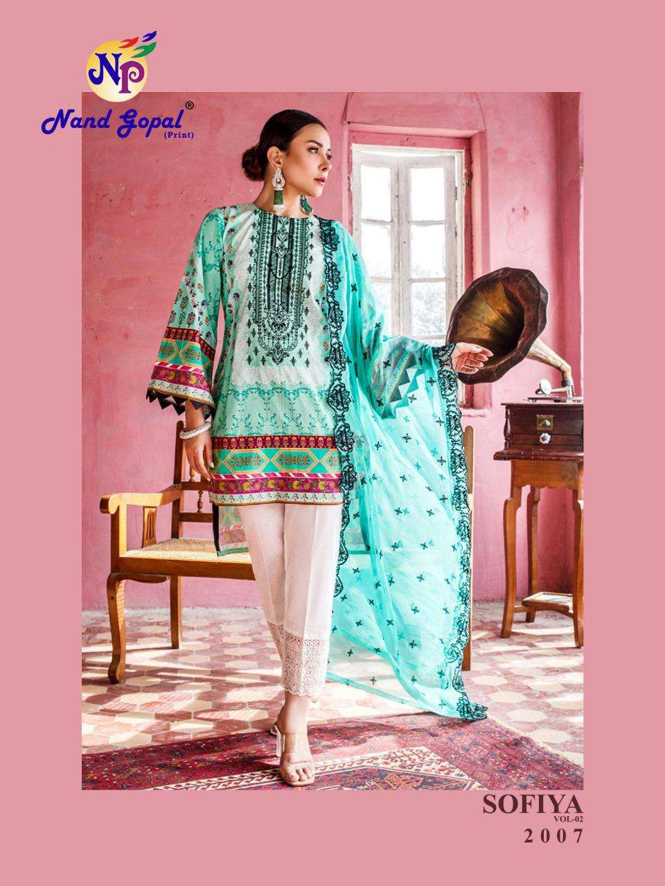 SOFIYA VOL-2 BY NAND GOPAL PRINTS 2001 TO 2010 SERIES BEAUTIFUL SUITS COLORFUL STYLISH FANCY CASUAL WEAR & ETHNIC WEAR PURE COTTON PRINT DRESSES AT WHOLESALE PRICE