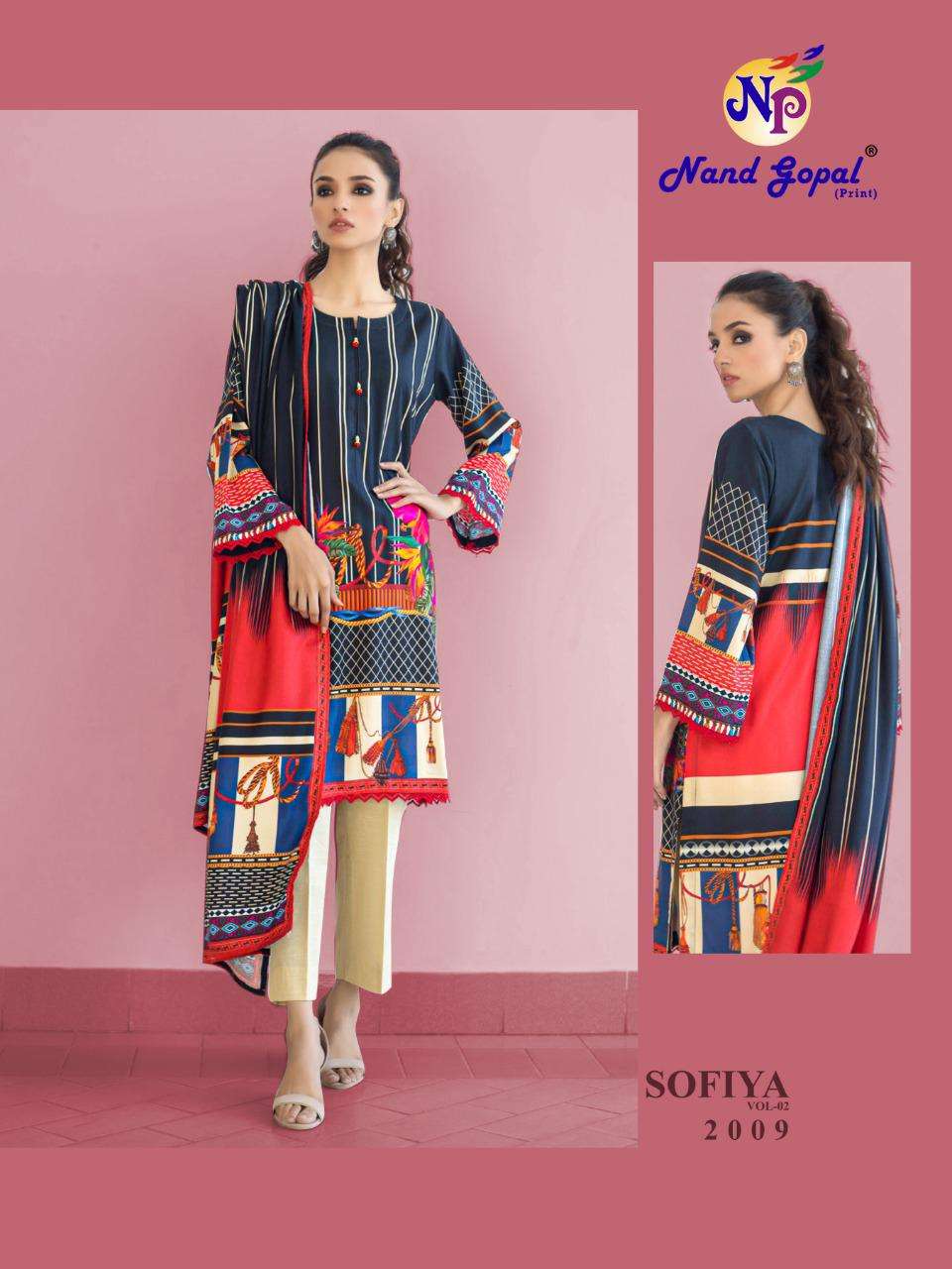 SOFIYA VOL-2 BY NAND GOPAL PRINTS 2001 TO 2010 SERIES BEAUTIFUL SUITS COLORFUL STYLISH FANCY CASUAL WEAR & ETHNIC WEAR PURE COTTON PRINT DRESSES AT WHOLESALE PRICE