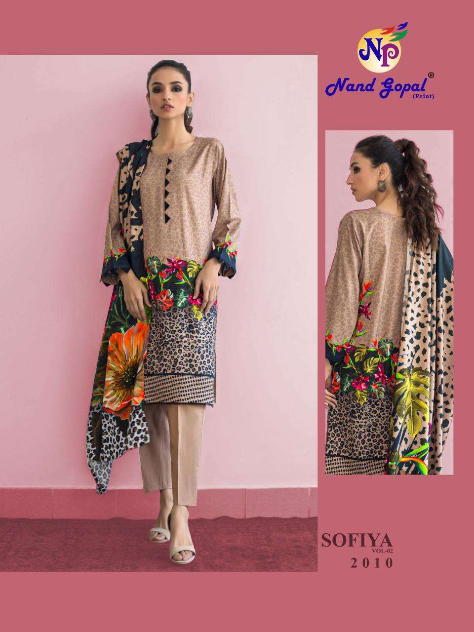 SOFIYA VOL-2 BY NAND GOPAL PRINTS 2001 TO 2010 SERIES BEAUTIFUL SUITS COLORFUL STYLISH FANCY CASUAL WEAR & ETHNIC WEAR PURE COTTON PRINT DRESSES AT WHOLESALE PRICE