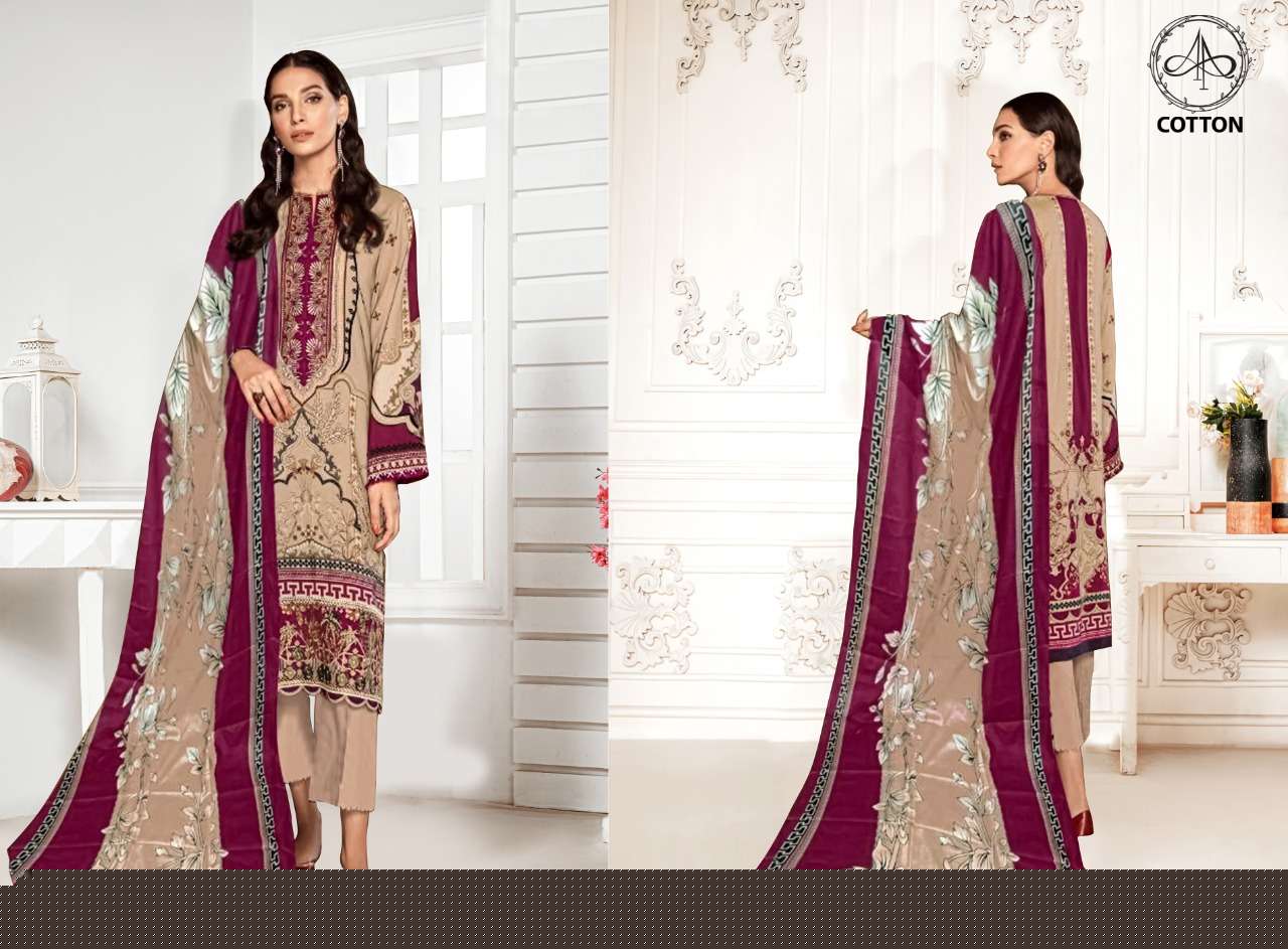 AFIFAA BY AP COTTON 1001 TO 1010 SERIES BEAUTIFUL SUITS COLORFUL STYLISH FANCY CASUAL WEAR & ETHNIC WEAR PURE COTTON PRINT DRESSES AT WHOLESALE PRICE