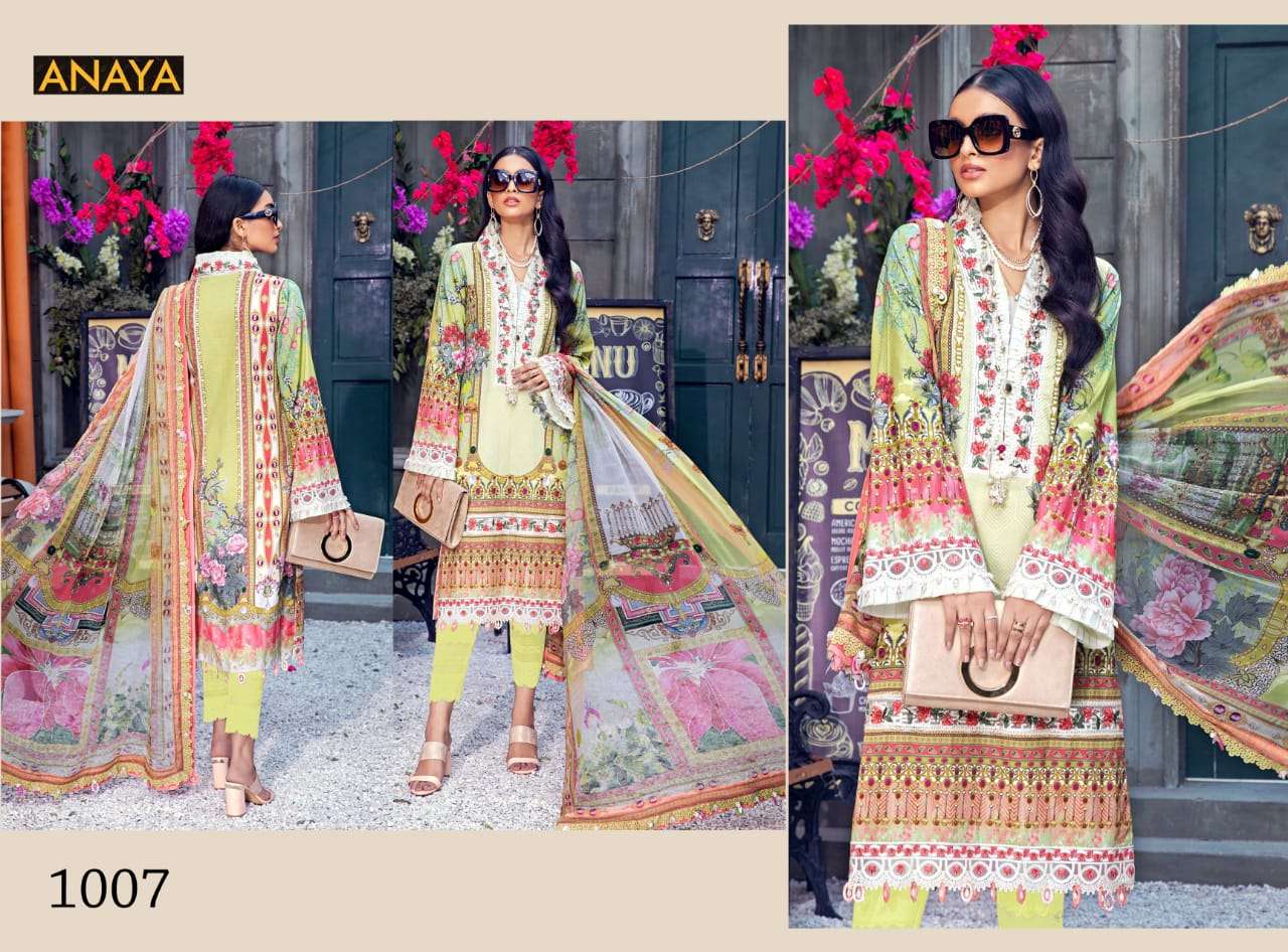 ANAYA BY AGHA NOOR 1001 TO 1010 SERIES DESIGNER SUITS BEAUTIFUL FANCY COLORFUL STYLISH PARTY WEAR & OCCASIONAL WEAR JAM SATIN COTTON DRESSES AT WHOLESALE PRICE