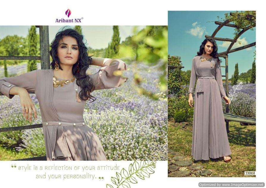 FLOSS NX BY ARIHANT NX BEAUTIFUL STYLISH FANCY COLORFUL CASUAL WEAR & ETHNIC WEAR & READY TO WEAR GEORGETTE EMBROIDERY GOWN AT WHOLESALE PRICE