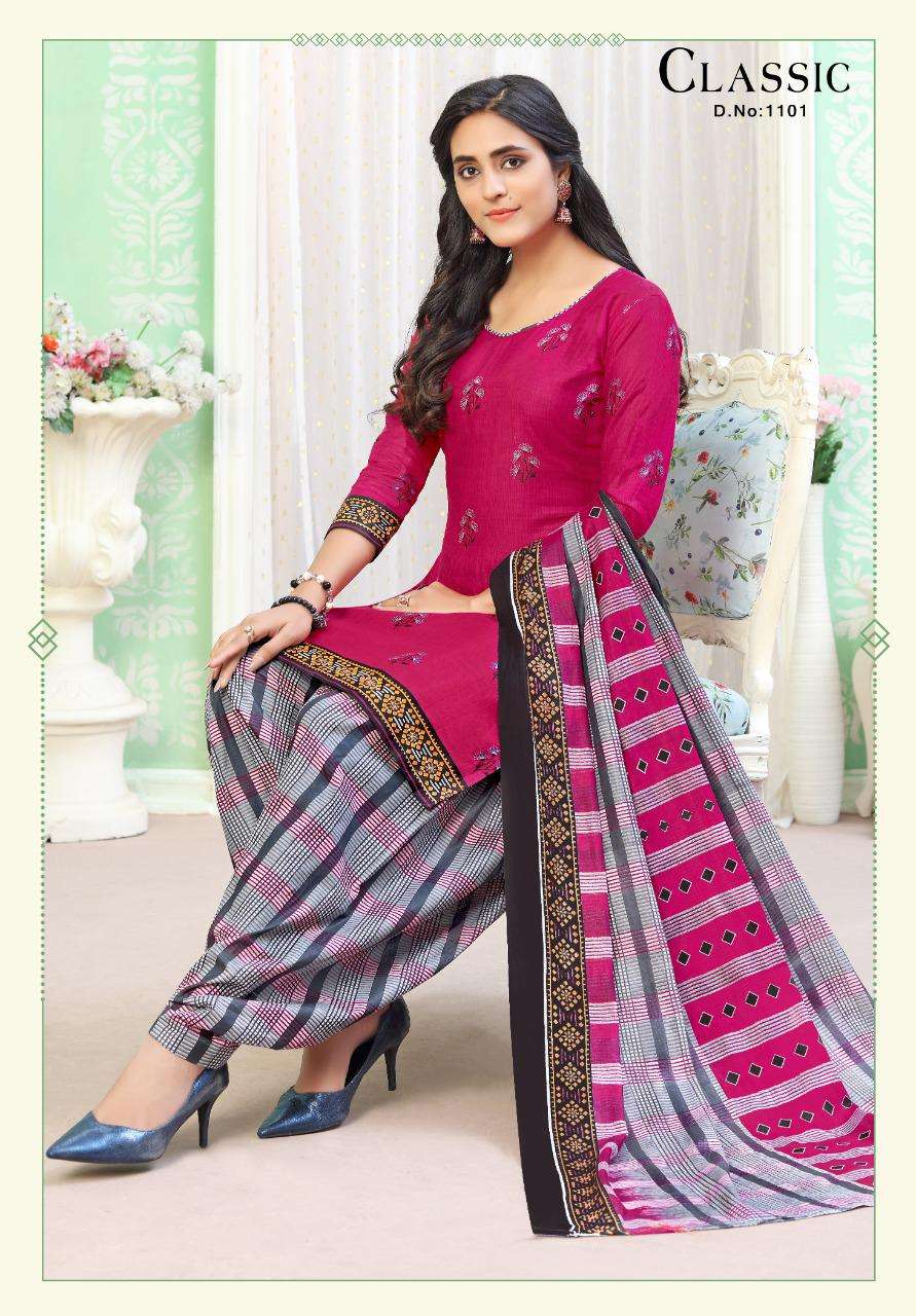 CLASSIC VOL-11 BY KC 1101 TO 1112 SERIES DESIGNER SUITS BEAUTIFUL STYLISH FANCY COLORFUL PARTY WEAR & OCCASIONAL WEAR COTTON PRINTED DRESSES AT WHOLESALE PRICE