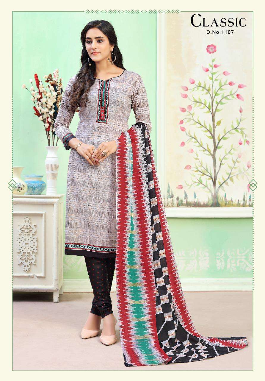 CLASSIC VOL-11 BY KC 1101 TO 1112 SERIES DESIGNER SUITS BEAUTIFUL STYLISH FANCY COLORFUL PARTY WEAR & OCCASIONAL WEAR COTTON PRINTED DRESSES AT WHOLESALE PRICE