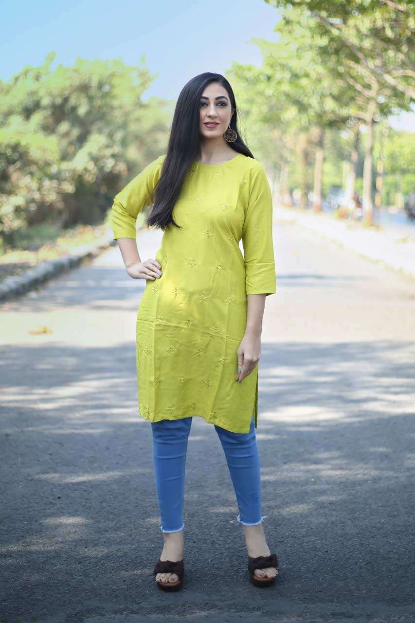 PRINCESS BY KIMAARI 1 TO 5 SERIES BEAUTIFUL STYLISH FANCY COLORFUL CASUAL WEAR & ETHNIC WEAR HEAVY RAYON WITH EMBROIDERED KURTIS WITH AT WHOLESALE PRICE