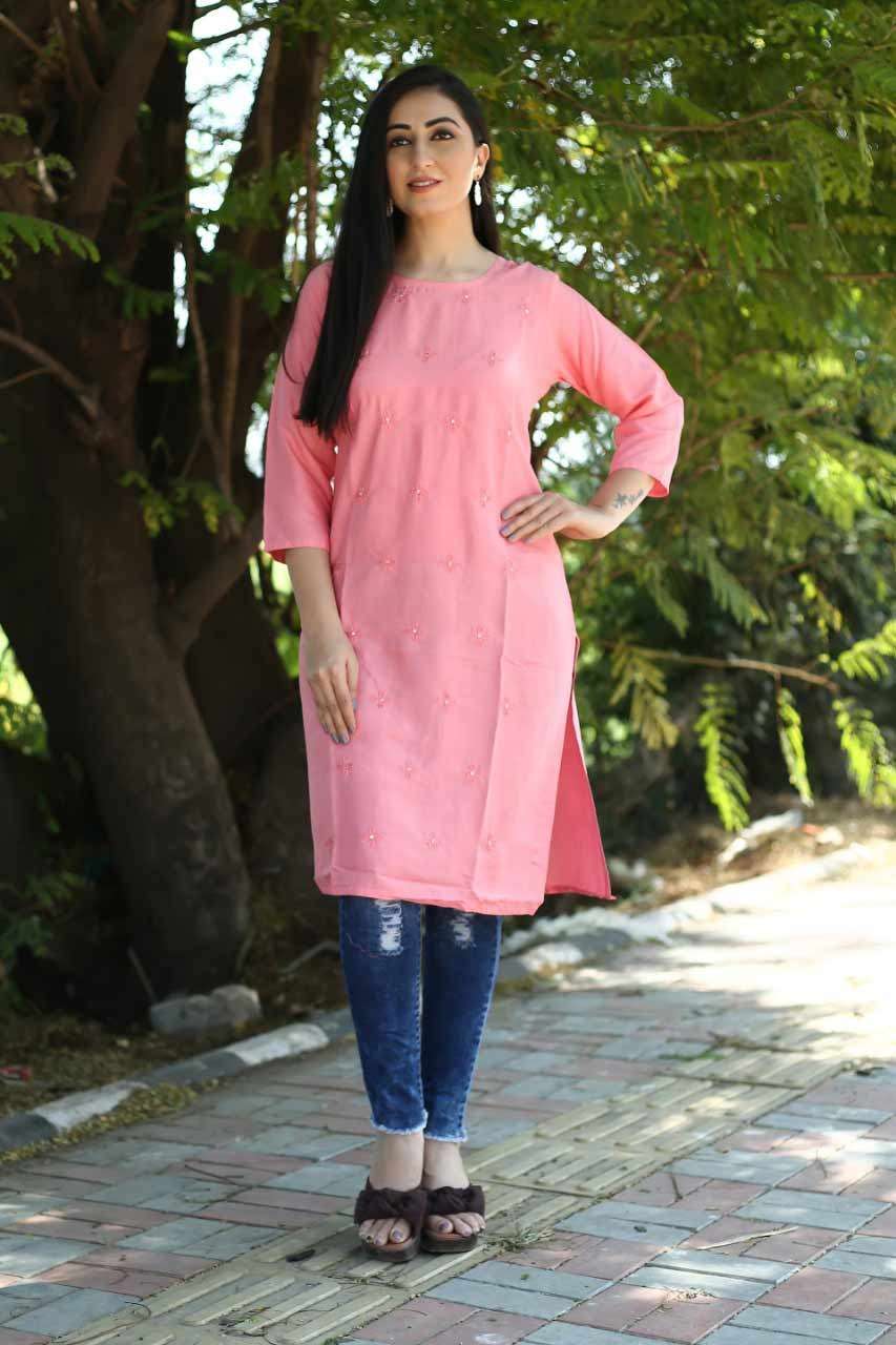 PRINCESS BY KIMAARI 1 TO 5 SERIES BEAUTIFUL STYLISH FANCY COLORFUL CASUAL WEAR & ETHNIC WEAR HEAVY RAYON WITH EMBROIDERED KURTIS WITH AT WHOLESALE PRICE