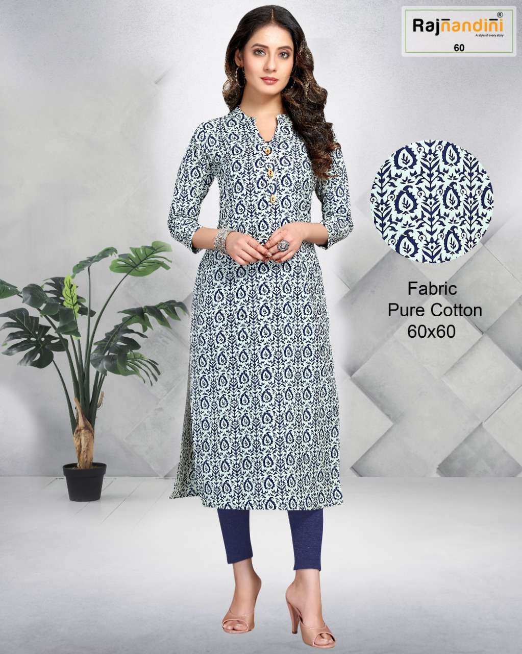 PRINT VOL-12 BY RAJNANDINI DESIGNER STYLISH FANCY COLORFUL BEAUTIFUL PARTY WEAR & ETHNIC WEAR COLLECTION PURE COTTON PRINT KURTIS AT WHOLESALE PRICE