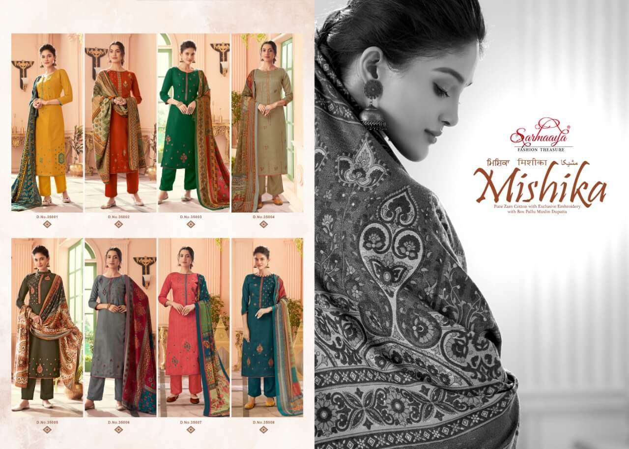 MISHIKA BY SARMAAYA 35001 TO 35008 SERIES BEAUTIFUL SUITS COLORFUL STYLISH FANCY CASUAL WEAR & ETHNIC WEAR PURE JAM PRINT DRESSES AT WHOLESALE PRICE