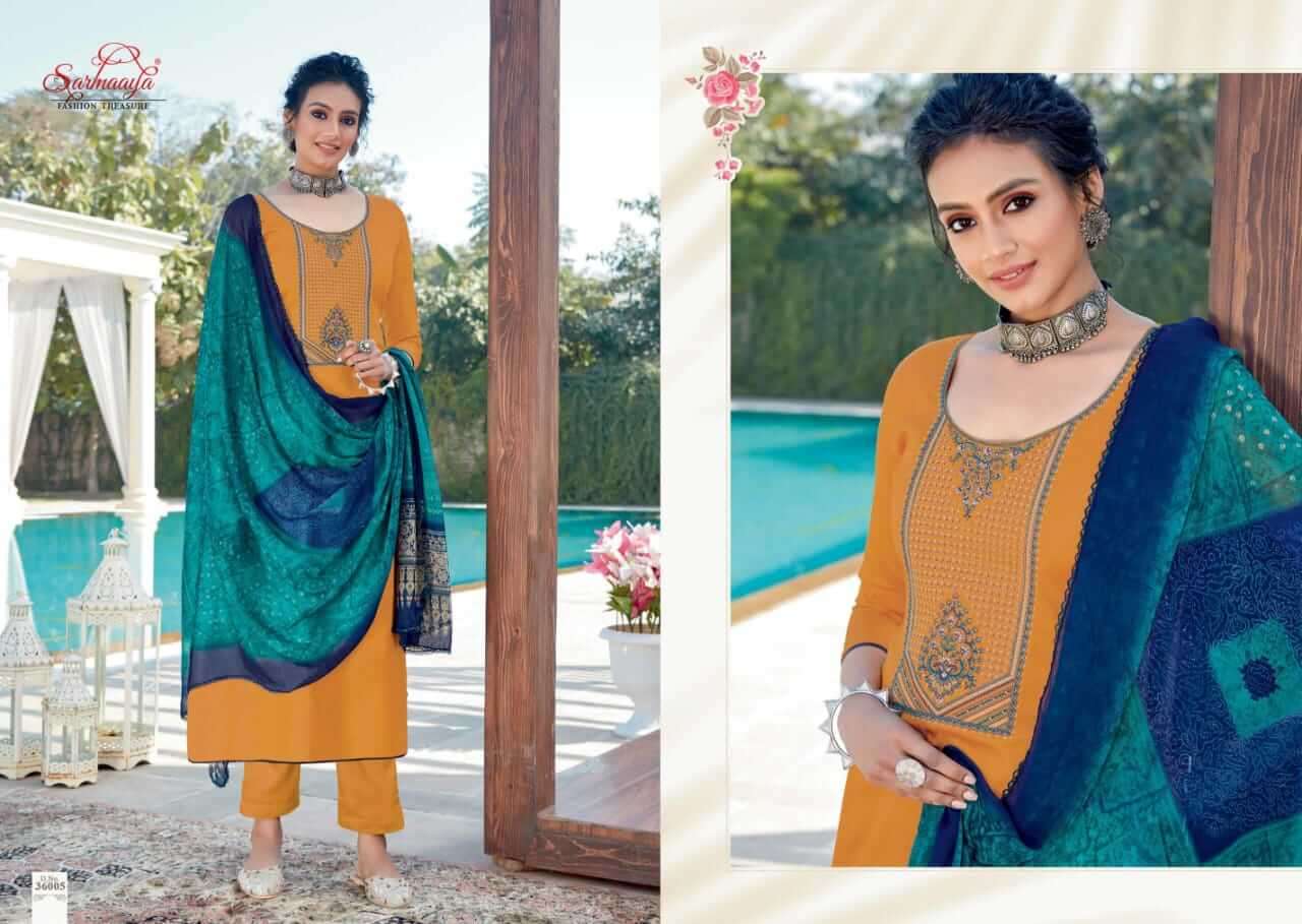 INAYAT BY SARMAAYA 36001 TO 36008 SERIES BEAUTIFUL SUITS COLORFUL STYLISH FANCY CASUAL WEAR & ETHNIC WEAR PURE JAM COTTON PRINT DRESSES AT WHOLESALE PRICE