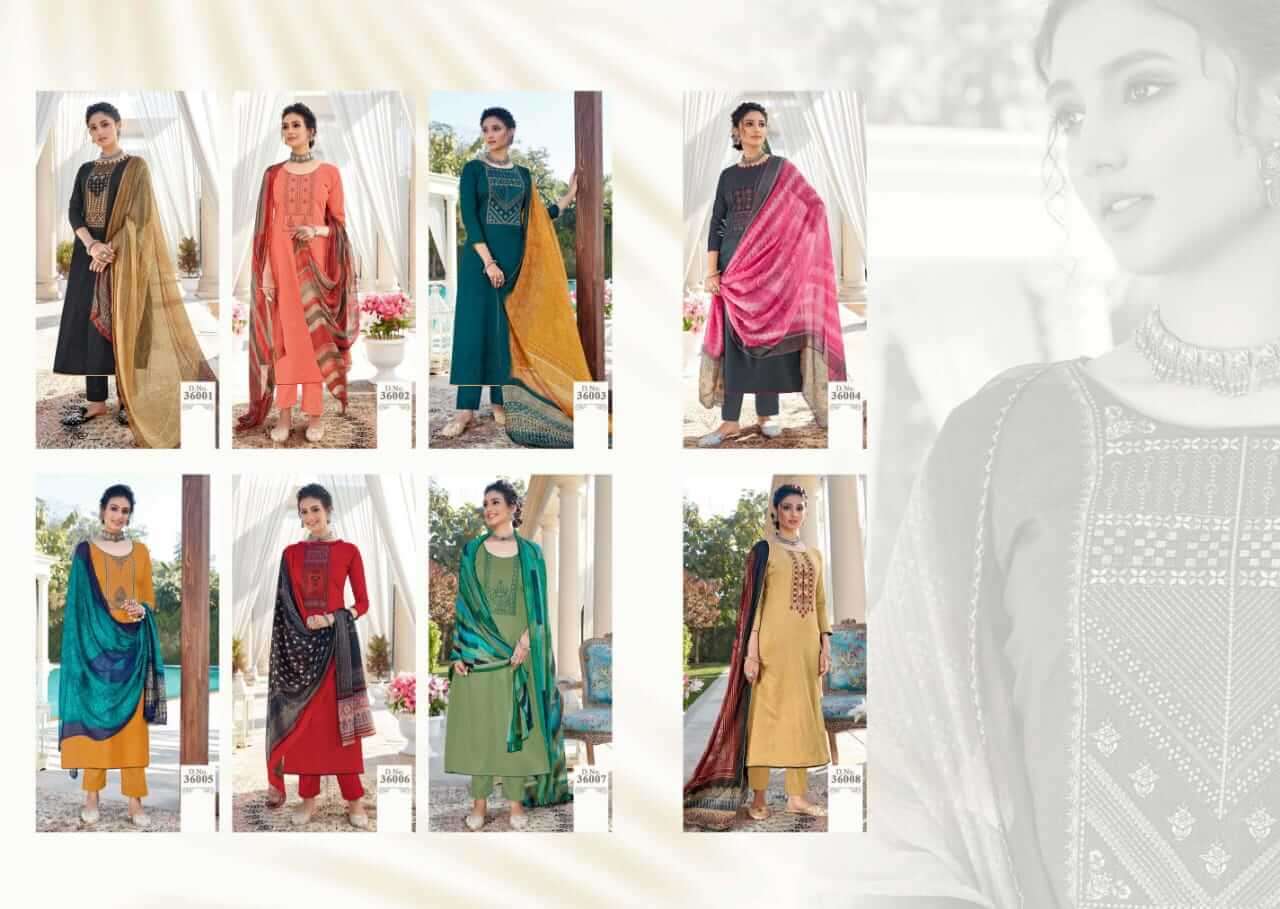 INAYAT BY SARMAAYA 36001 TO 36008 SERIES BEAUTIFUL SUITS COLORFUL STYLISH FANCY CASUAL WEAR & ETHNIC WEAR PURE JAM COTTON PRINT DRESSES AT WHOLESALE PRICE