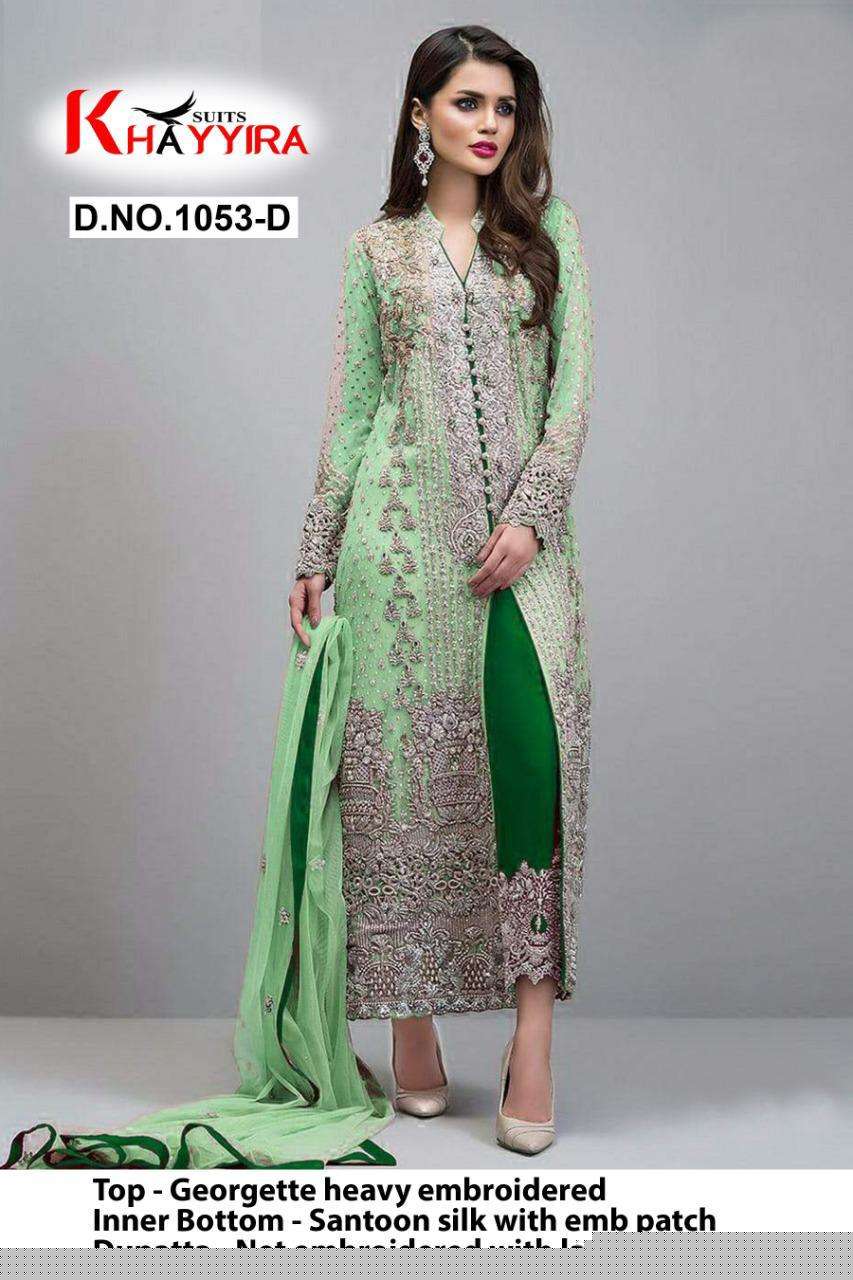 KHAYYIRA HIT COLLECTION VOL-10 BY KHAYYIRA BEAUTIFUL COLORFUL STYLISH FANCY CASUAL WEAR & ETHNIC WEAR & READY TO WEAR GEORGETTE WITH EMBROIDERY DRESSES AT WHOLESALE PRICE