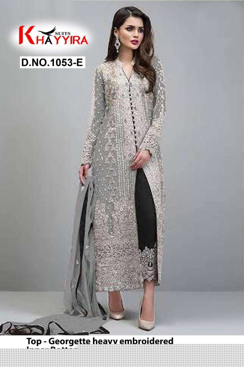 KHAYYIRA HIT COLLECTION VOL-10 BY KHAYYIRA BEAUTIFUL COLORFUL STYLISH FANCY CASUAL WEAR & ETHNIC WEAR & READY TO WEAR GEORGETTE WITH EMBROIDERY DRESSES AT WHOLESALE PRICE