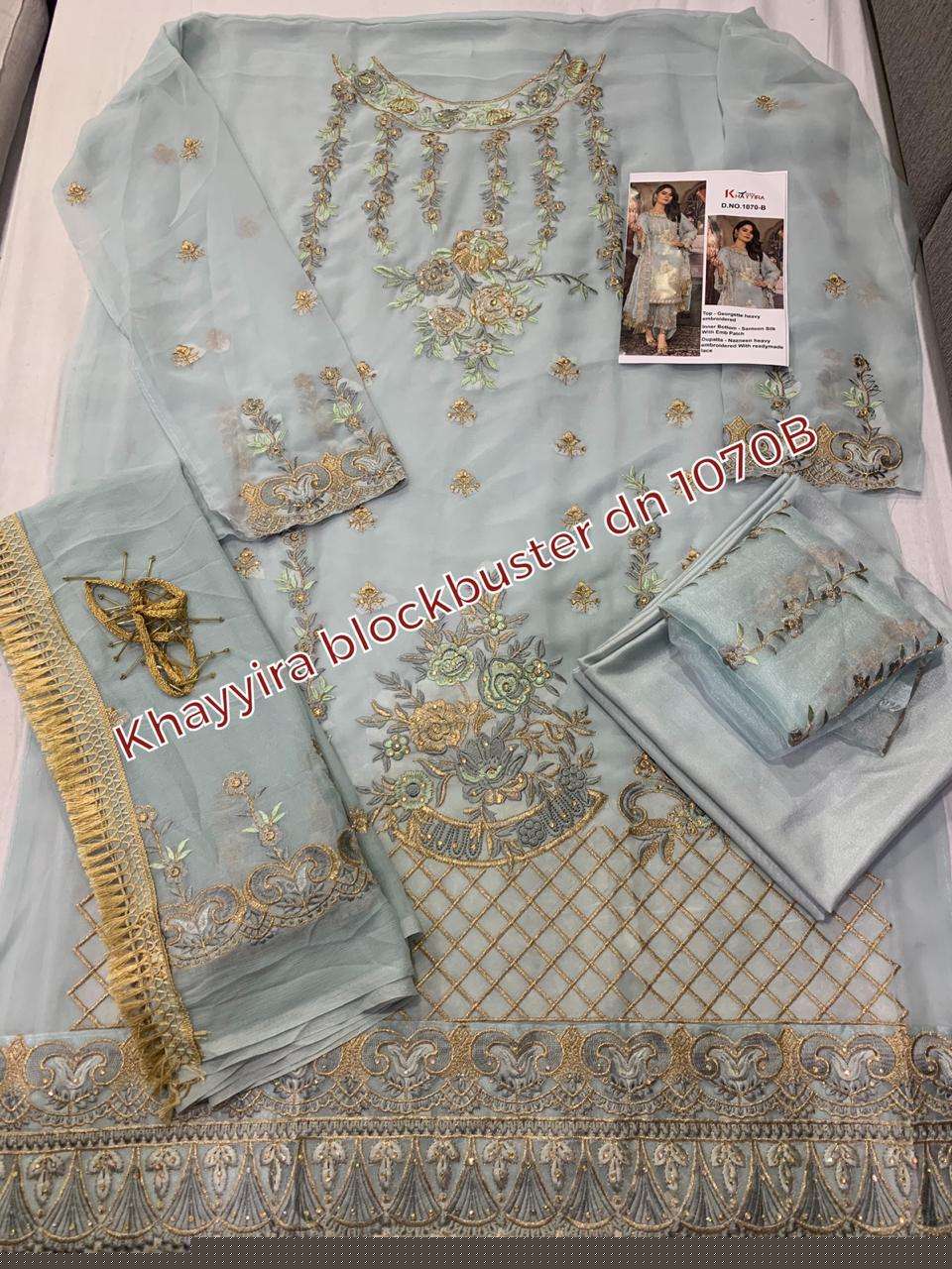 KHAYYIRA HIT COLLECTION VOL-10 BY KHAYYIRA BEAUTIFUL COLORFUL STYLISH FANCY CASUAL WEAR & ETHNIC WEAR & READY TO WEAR GEORGETTE WITH EMBROIDERY DRESSES AT WHOLESALE PRICE