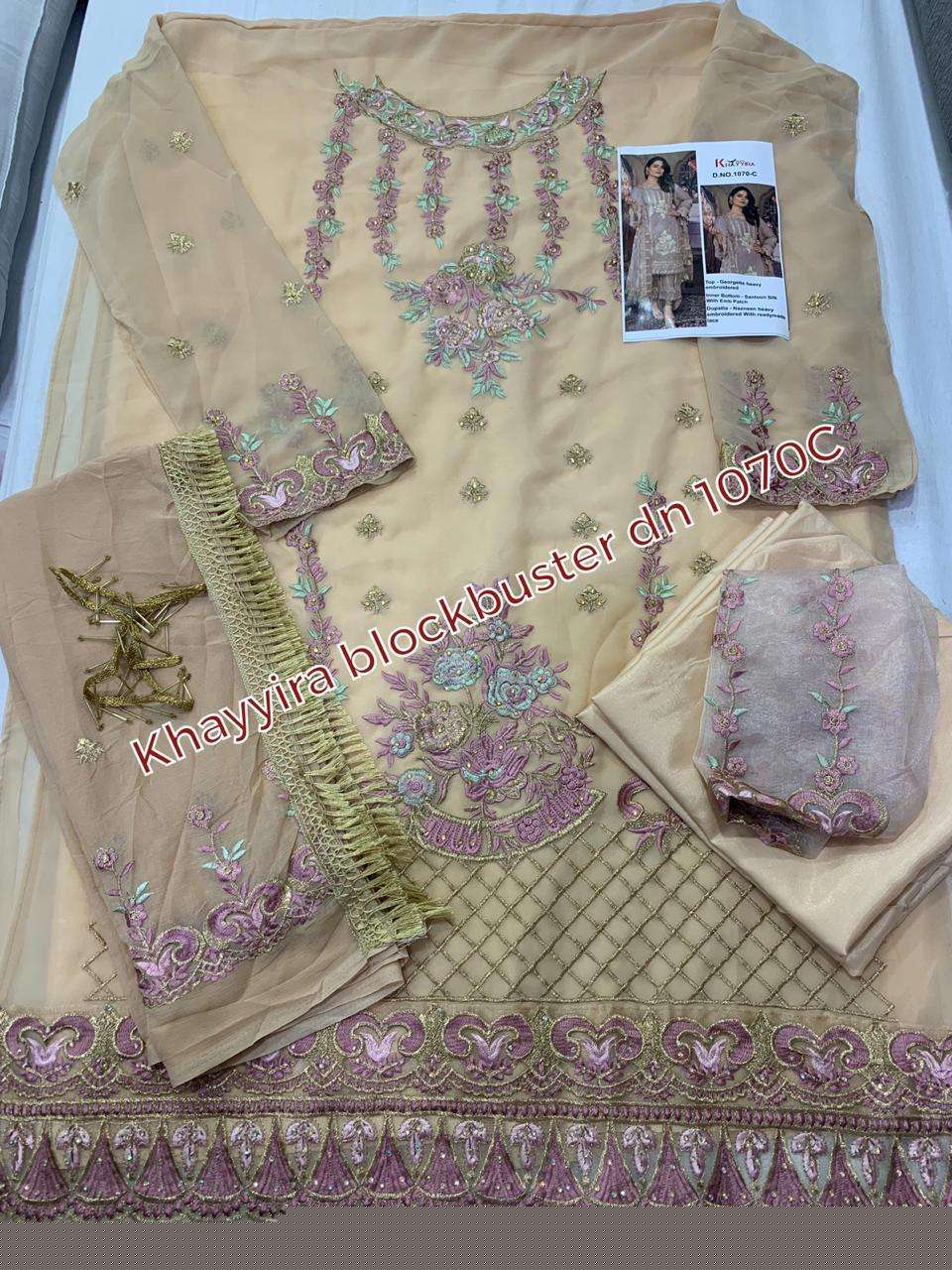 KHAYYIRA HIT COLLECTION VOL-10 BY KHAYYIRA BEAUTIFUL COLORFUL STYLISH FANCY CASUAL WEAR & ETHNIC WEAR & READY TO WEAR GEORGETTE WITH EMBROIDERY DRESSES AT WHOLESALE PRICE