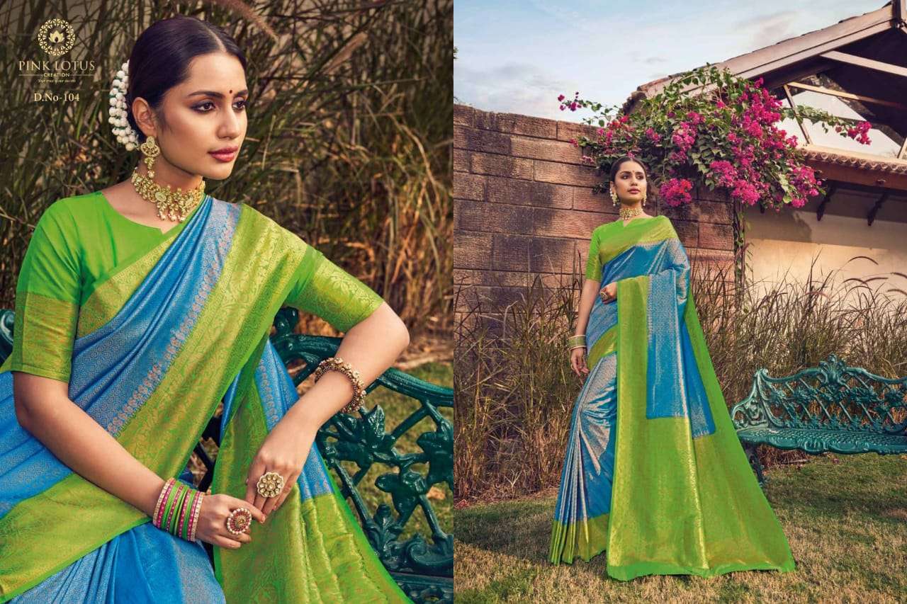 PEARL SILK BY PINK LOTUS 101 TO 113 SERIES INDIAN TRADITIONAL WEAR COLLECTION BEAUTIFUL STYLISH FANCY COLORFUL PARTY WEAR & OCCASIONAL WEAR SILK SAREES AT WHOLESALE PRICE