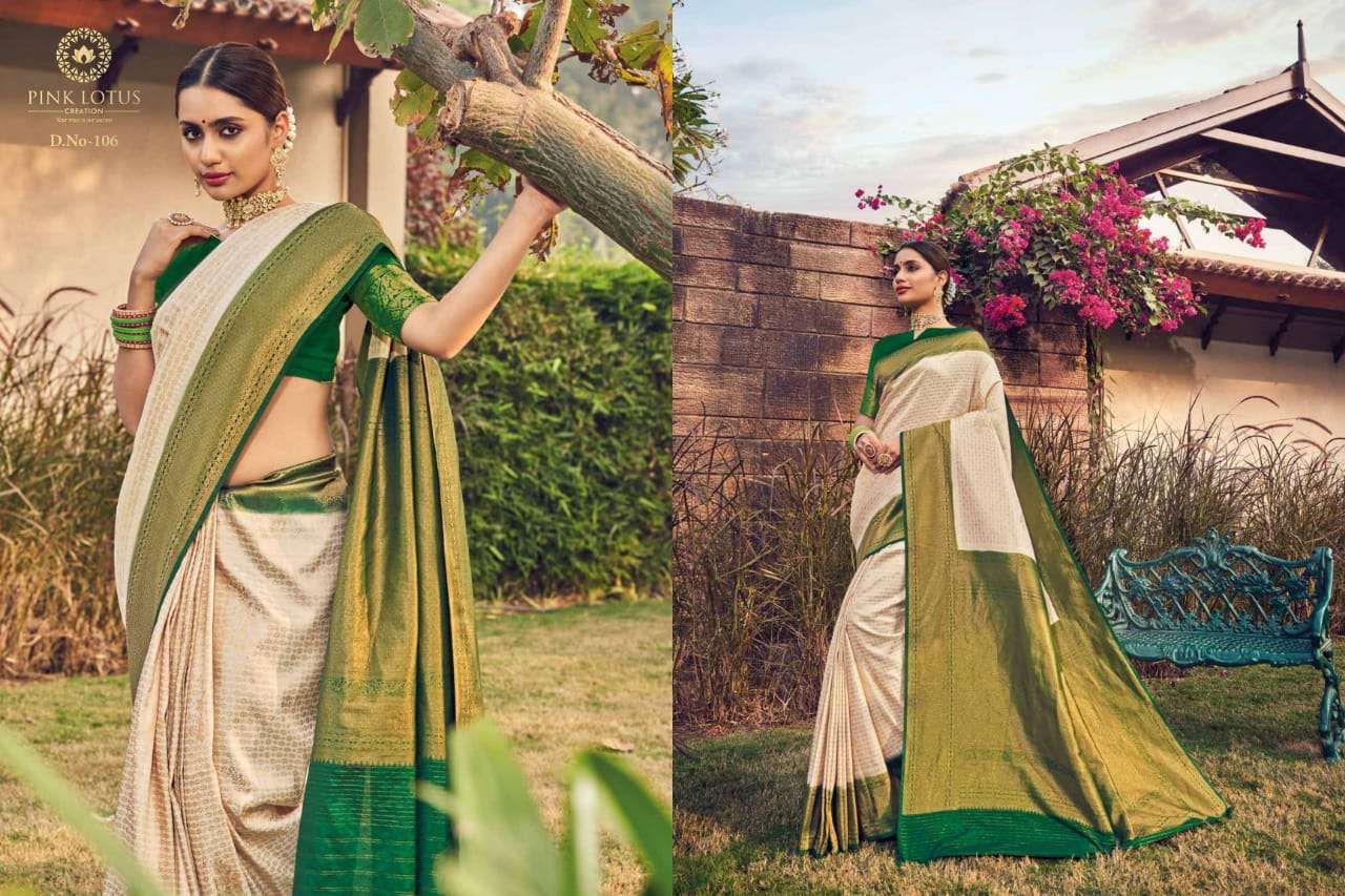 PEARL SILK BY PINK LOTUS 101 TO 113 SERIES INDIAN TRADITIONAL WEAR COLLECTION BEAUTIFUL STYLISH FANCY COLORFUL PARTY WEAR & OCCASIONAL WEAR SILK SAREES AT WHOLESALE PRICE