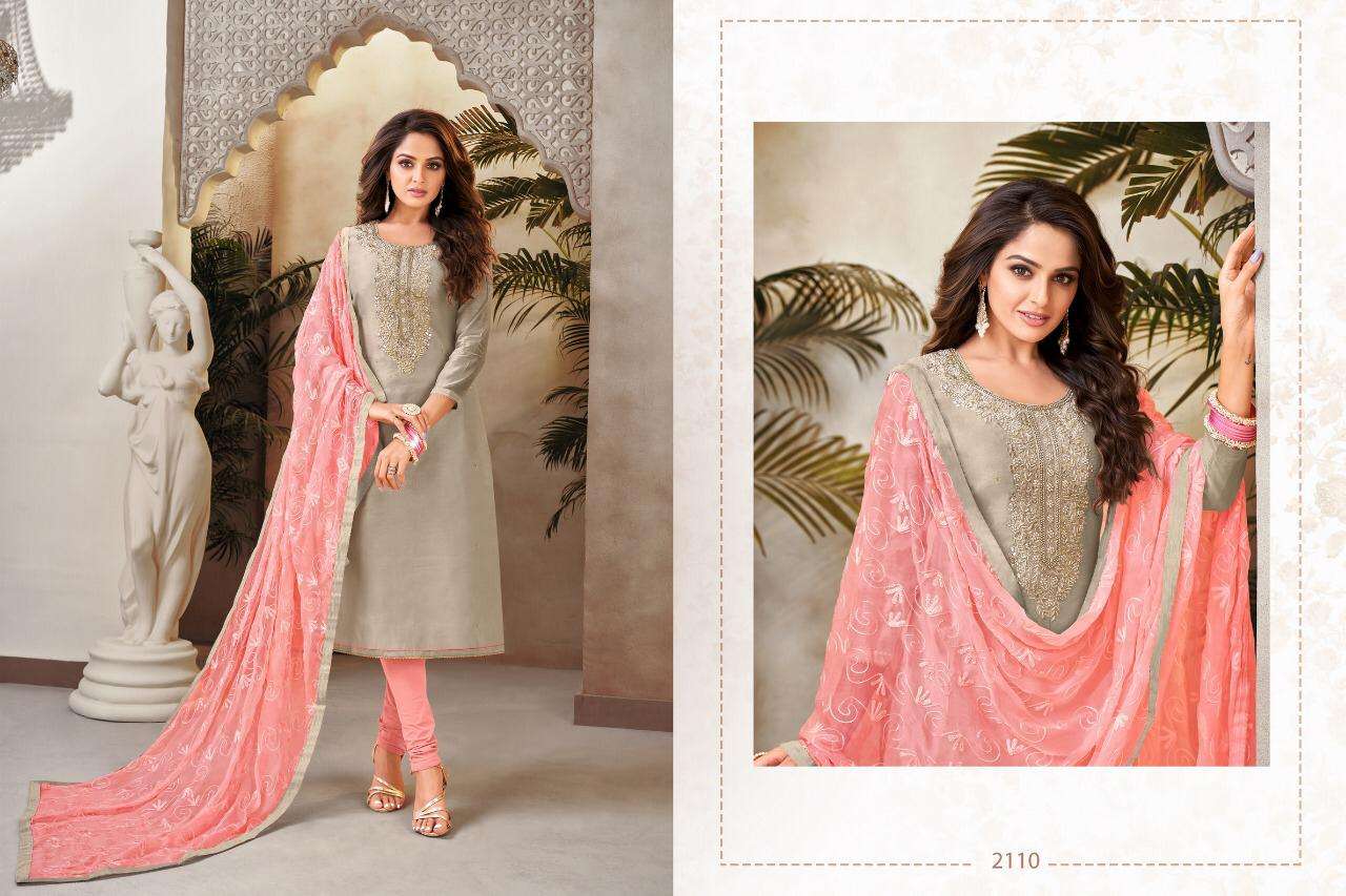 AFREEN VOL-3 BY KASMEERA 2106 TO 2111 SERIES BEAUTIFUL SUITS COLORFUL STYLISH FANCY CASUAL WEAR & ETHNIC WEAR SILK WITH EMBROIDERY DRESSES AT WHOLESALE PRICE