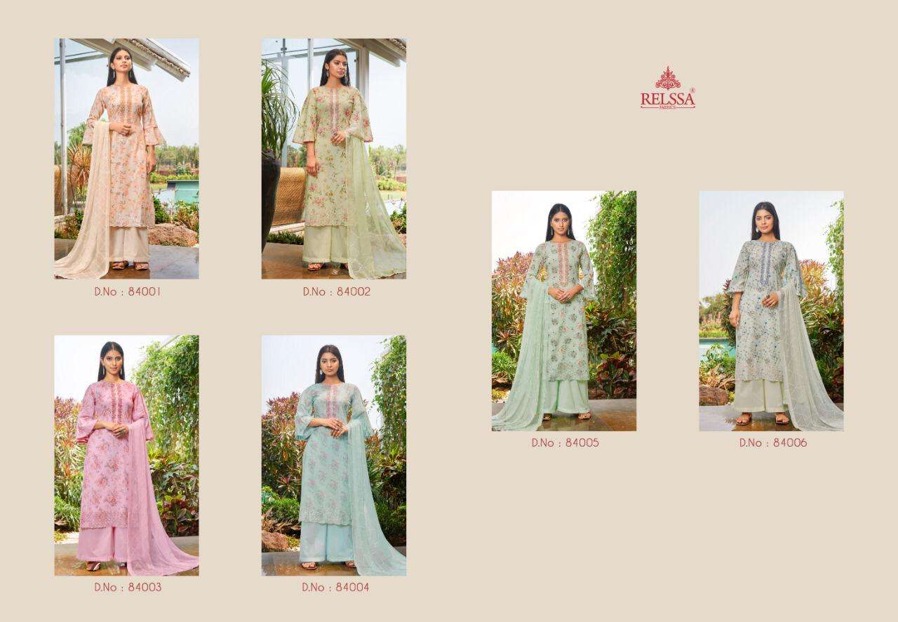 ROMY BY RELSSA FABRICS 84001 TO 84006 SERIES BEAUTIFUL SUITS COLORFUL STYLISH FANCY CASUAL WEAR & ETHNIC WEAR PURE COTTON LAWN PRINT WITH EMBROIDERY DRESSES AT WHOLESALE PRICE