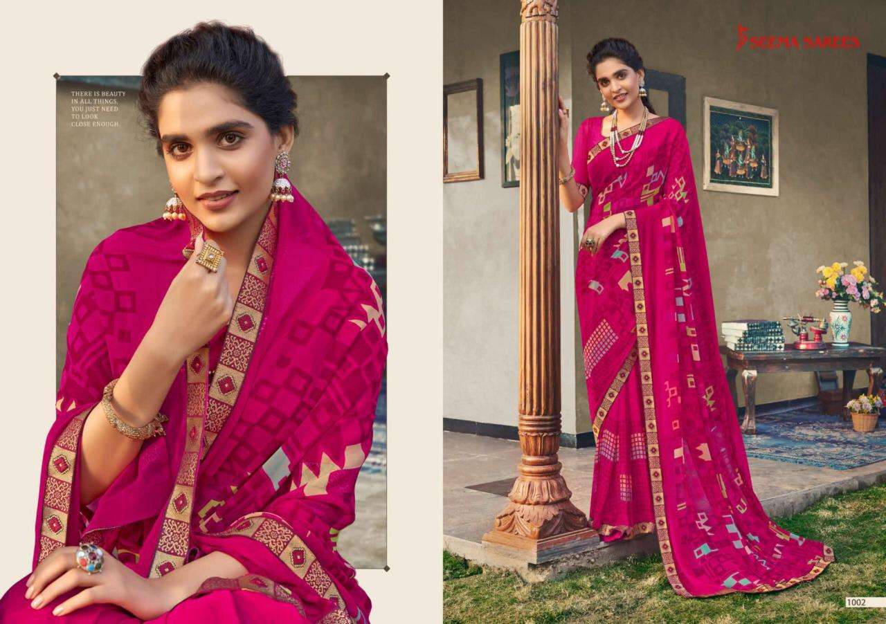 DREAM GIRL VOL-2 BY SEEMA SAREES 1001 TO 1008 SERIES INDIAN TRADITIONAL WEAR COLLECTION BEAUTIFUL STYLISH FANCY COLORFUL PARTY WEAR & OCCASIONAL WEAR WEIGHTLESS SAREES AT WHOLESALE PRICE