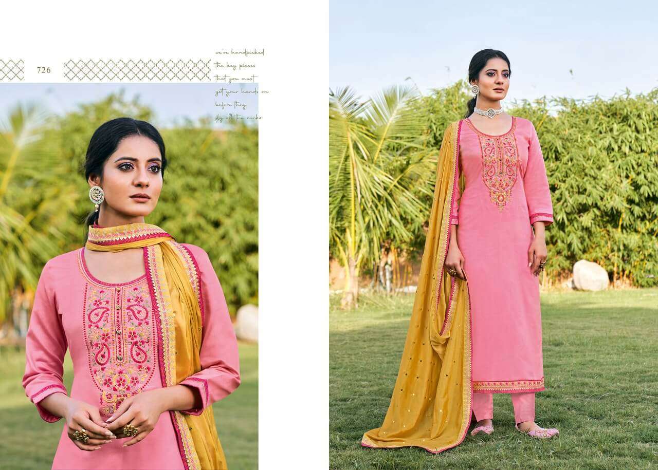 KUNDAN VOL-2 BY TRIPLE AAA 721 TO 726 SERIES DESIGNER WEDDING COLLECTION BEAUTIFUL STYLISH FANCY COLORFUL PARTY WEAR & OCCASIONAL WEAR JAM SILK WITH EMBROIDERED DRESSES AT WHOLESALE PRICE