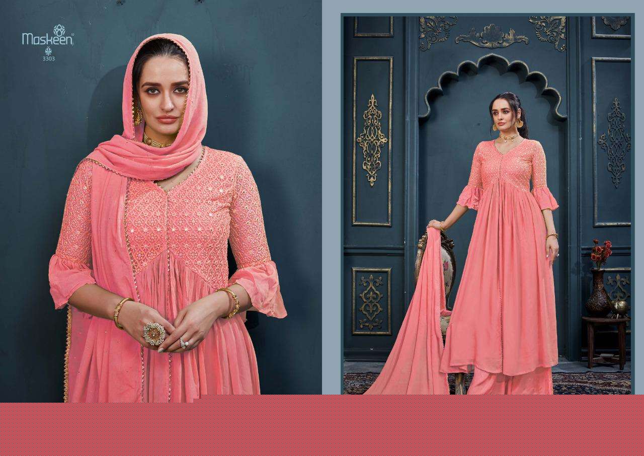 FLORIS BY MAISHA 3301 TO 3306 SERIES BEAUTIFUL STYLISH SHARARA SUITS FANCY COLORFUL CASUAL WEAR & ETHNIC WEAR & READY TO WEAR HEAVY GEORGETTE EMBROIDERED DRESSES AT WHOLESALE PRICE