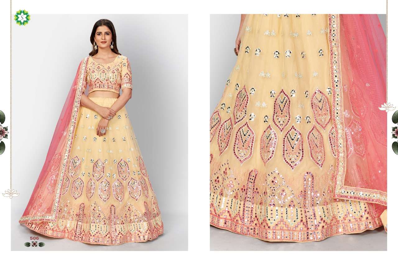 MASTANA BY SHEE STAR BEAUTIFUL COLORFUL FANCY WEDDING COLLECTION OCCASIONAL WEAR & PARTY WEAR ORGANZA LEHENGAS AT WHOLESALE PRICE