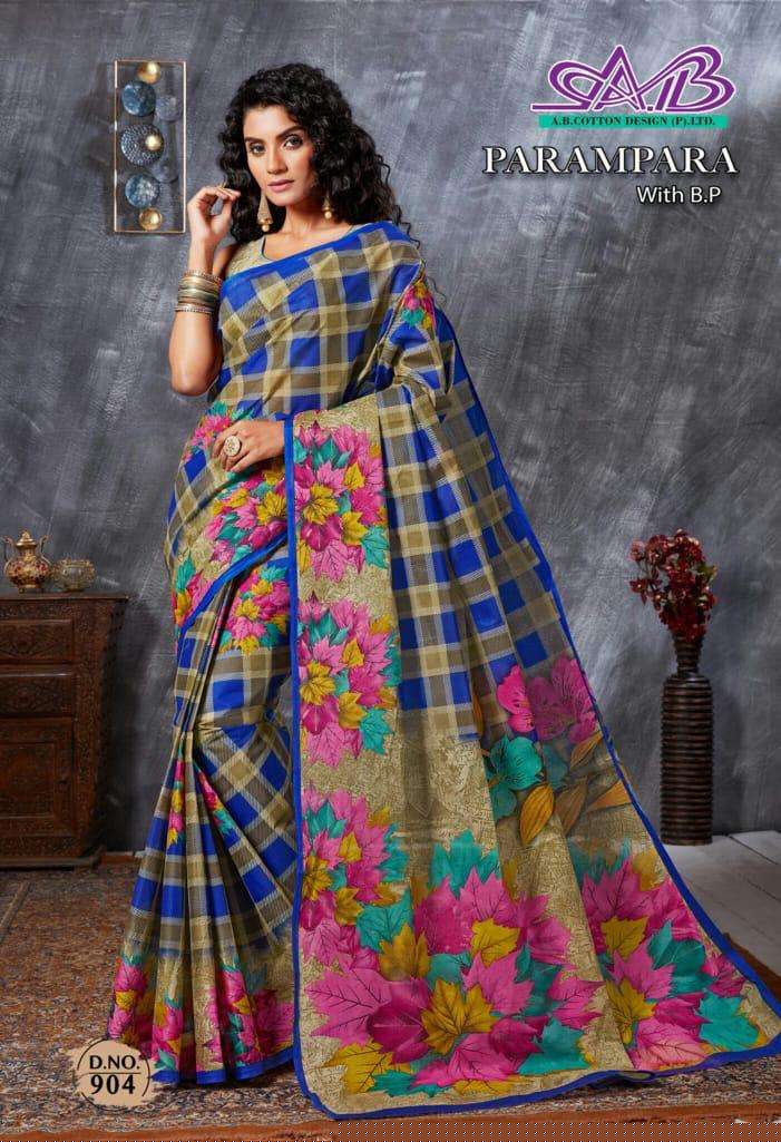PARAMPARA BY A B FASHION 900 TO 914 SERIES INDIAN TRADITIONAL WEAR COLLECTION BEAUTIFUL STYLISH FANCY COLORFUL PARTY WEAR & OCCASIONAL WEAR MULMUL COTTON SAREES AT WHOLESALE PRICE