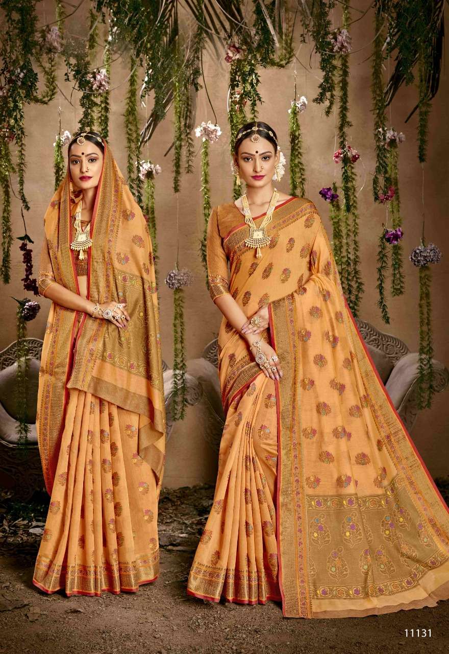 PRAJWALIT BY SHAKUNT 11131 TO 11136 SERIES INDIAN TRADITIONAL WEAR COLLECTION BEAUTIFUL STYLISH FANCY COLORFUL PARTY WEAR & OCCASIONAL WEAR COTTON WOVEN SAREES AT WHOLESALE PRICE