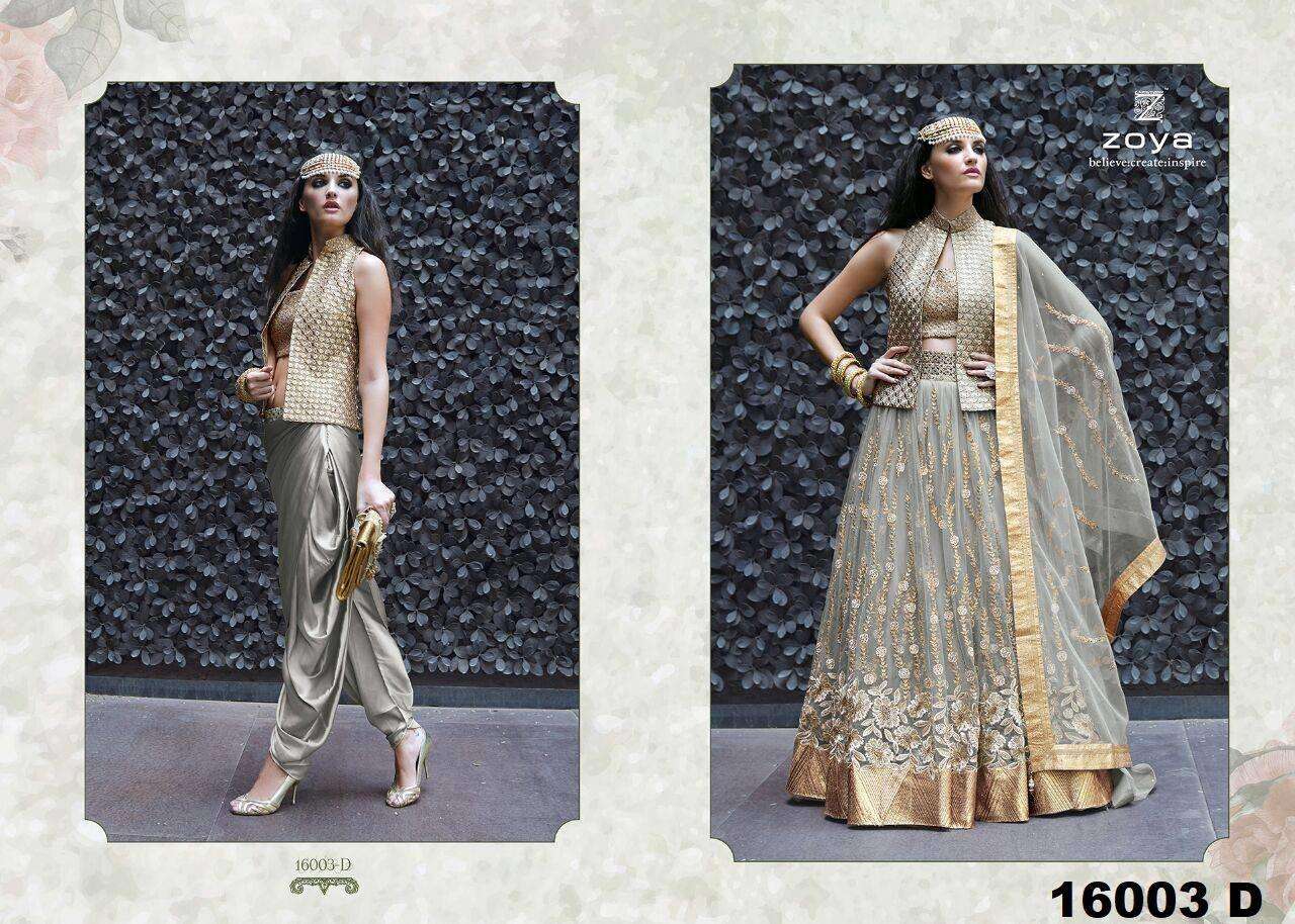ZOYA HIT DESIGN 16003-D BY ZOYA BEAUTIFUL STYLISH SUITS FANCY COLORFUL CASUAL WEAR & ETHNIC WEAR & READY TO WEAR BANGALORI SILK DRESSES AT WHOLESALE PRICE
