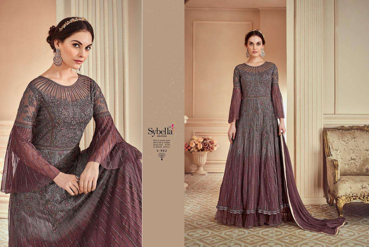 THE ROYAL SHADES NX BY SYBELLA CREATION BEAUTIFUL SUITS STYLISH FANCY COLORFUL PARTY WEAR & ETHNIC WEAR NET DRESSES AT WHOLESALE PRICE