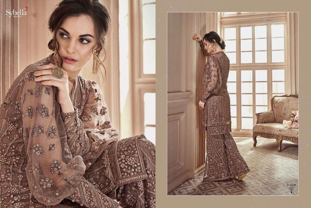 THE ROYAL SHADES NX BY SYBELLA CREATION BEAUTIFUL SUITS STYLISH FANCY COLORFUL PARTY WEAR & ETHNIC WEAR NET DRESSES AT WHOLESALE PRICE