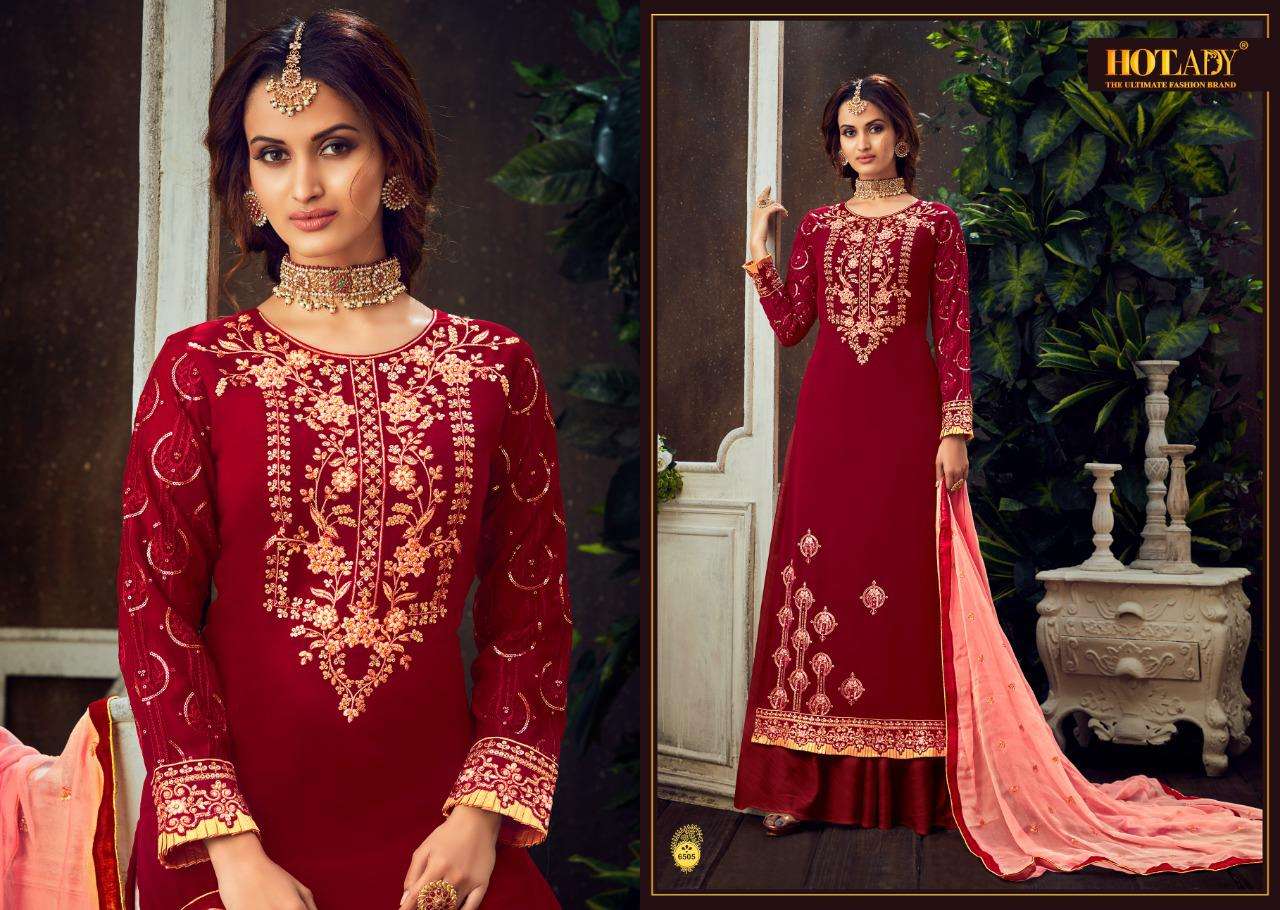 MAHIKA BY HOT LADY 6501 TO 6506 SERIES BEAUTIFUL SHARARA SUITS STYLISH FANCY COLORFUL PARTY WEAR & OCCASIONAL WEAR PURE GEORGETTE DRESSES AT WHOLESALE PRICE