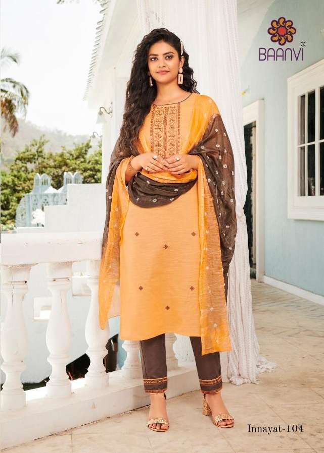 INNAYAT BY BAANVI 101 TO 106 SERIES BEAUTIFUL SUITS COLORFUL STYLISH FANCY CASUAL WEAR & ETHNIC WEAR HEAVY COTTON EMBROIDERED DRESSES AT WHOLESALE PRICE