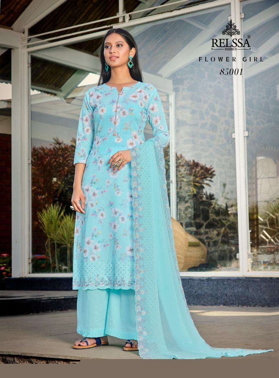 FLOWER GIRL BY RELSSA 85001 TO 85006 SERIES BEAUTIFUL SUITS COLORFUL STYLISH FANCY CASUAL WEAR & ETHNIC WEAR COTTON DRESSES AT WHOLESALE PRICE