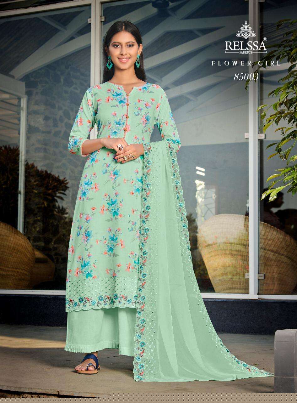 FLOWER GIRL BY RELSSA 85001 TO 85006 SERIES BEAUTIFUL SUITS COLORFUL STYLISH FANCY CASUAL WEAR & ETHNIC WEAR COTTON DRESSES AT WHOLESALE PRICE