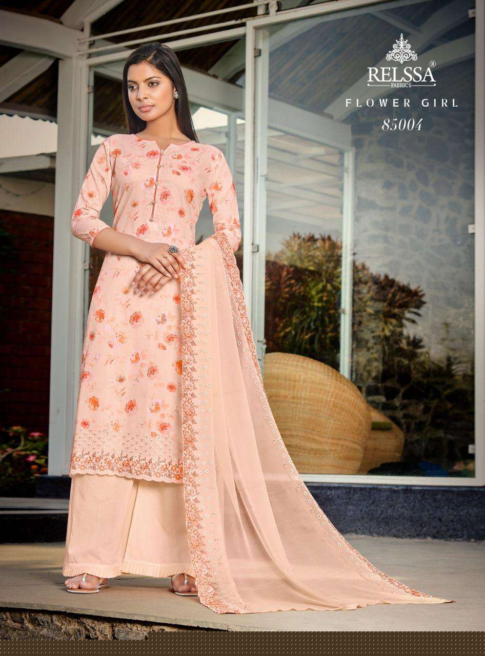 FLOWER GIRL BY RELSSA 85001 TO 85006 SERIES BEAUTIFUL SUITS COLORFUL STYLISH FANCY CASUAL WEAR & ETHNIC WEAR COTTON DRESSES AT WHOLESALE PRICE