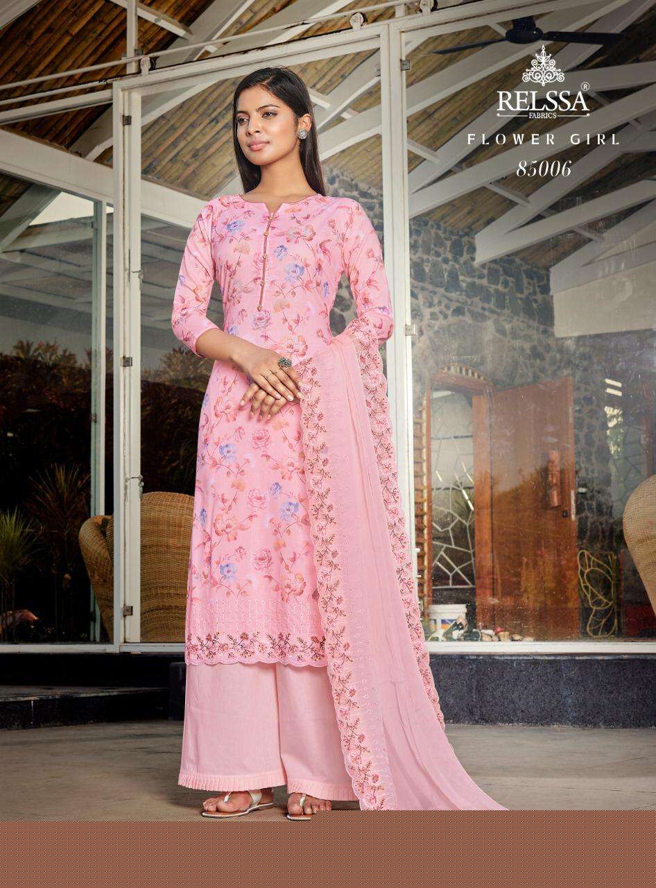 FLOWER GIRL BY RELSSA 85001 TO 85006 SERIES BEAUTIFUL SUITS COLORFUL STYLISH FANCY CASUAL WEAR & ETHNIC WEAR COTTON DRESSES AT WHOLESALE PRICE