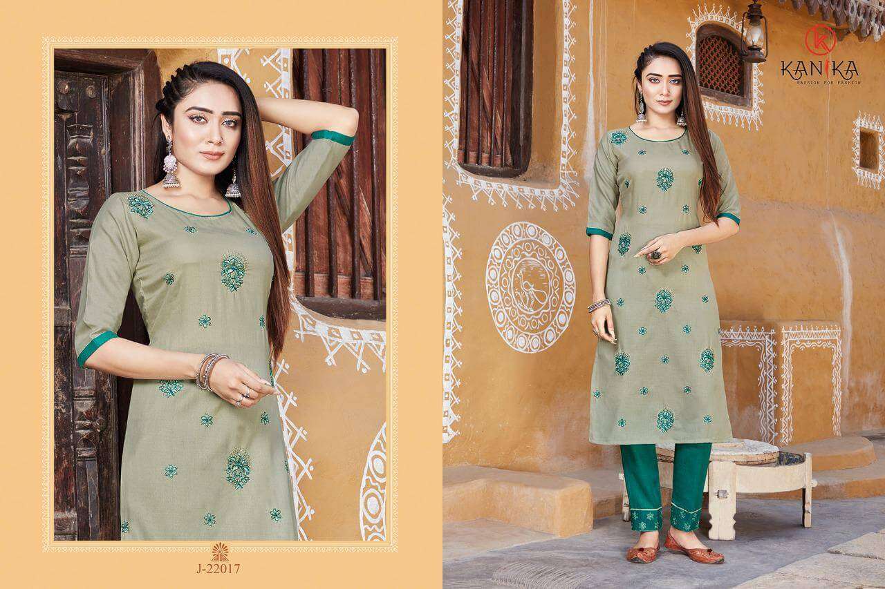 JULITE VOL-3 BY KANIKA 22013 TO 22018 SERIES DESIGNER STYLISH FANCY COLORFUL BEAUTIFUL PARTY WEAR & ETHNIC WEAR COLLECTION RUBY SLUB EMBROIDERY KURTIS WITH BOTTOM AT WHOLESALE PRICE