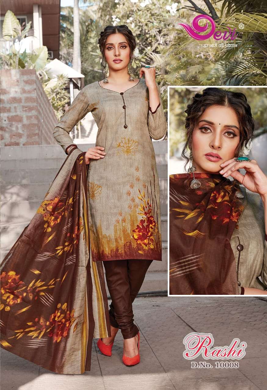 RASHI VOL-10 BY DEVI 10001 TO 10012 SERIES BEAUTIFUL SUITS COLORFUL STYLISH FANCY CASUAL WEAR & ETHNIC WEAR FANCY DRESSES AT WHOLESALE PRICE